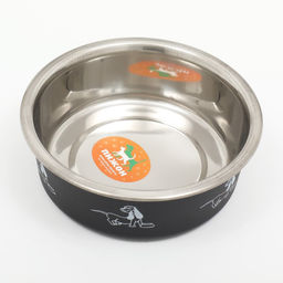 Миска металлическая в пластиковом корпусе Собачья любовь, 445 мл, черная - Пижон фото 2