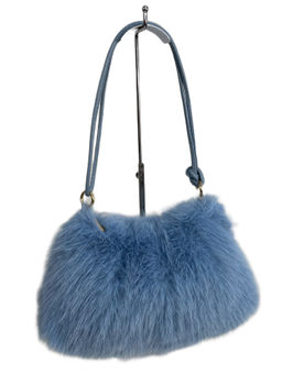 Женская сумка из искусственного меха, цвет голубой