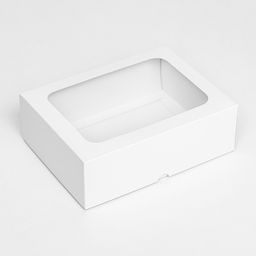 Цена за 5 шт. Коробка складная, крышка-дно, с окном, белый, 20 х 15 х 6,5 см, - UPAK LAND фото 2