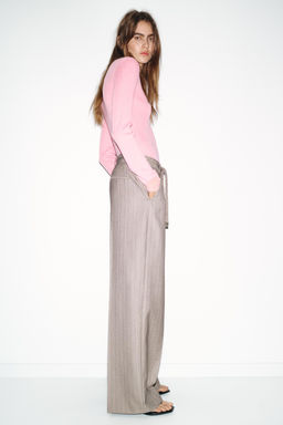 HERRINGBONE TROUSERS WITH BRAIDED BELT - Zara фото 12