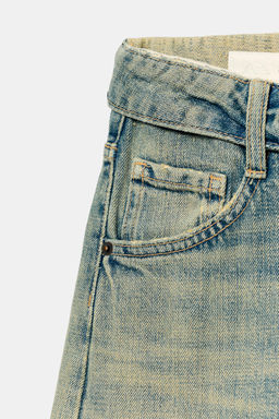 JEANS TRF CINTURA DOBLADA TIRO MEDIO ROTOS / Azul / Verde - Zara фото 6