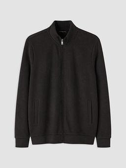 Dik Yaka Erkek Fermuarl? Sweatshirt