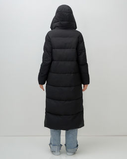 Пальто зимнее утепленное с капюшоном женское черного цвета 7729Ch - Visdeer фото 21