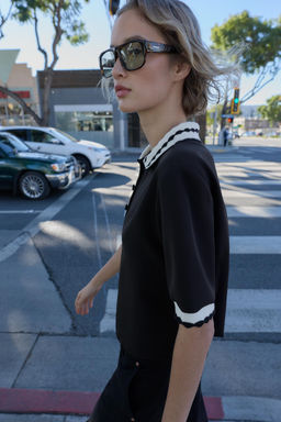 CONTRAST POLO TOP - Zara фото 4