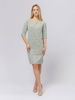 Платье зеленого цвета длины мини с рукавами 3/4 - 1001dress фото 2