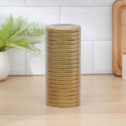 Цена за 40 шт. Крышка для консервирования Komfi, ТО-82 мм, жесть, винтовая, лак, фасовка 20 шт., золотистая