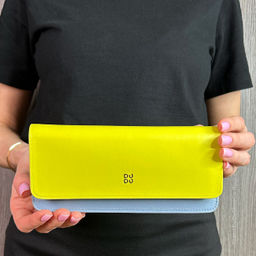 Итальянский кожаный футляр для очков DuDu серии Calais | лимонный