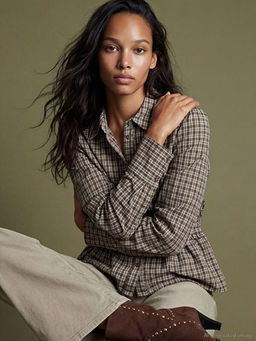 Beli B?zg?l? Ekose Kad?n G?mlek