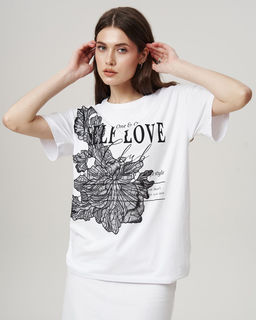 Футболка хлопковая оверсайз с аппликацией FDC005