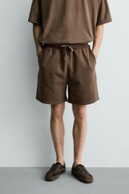 BERMUDA JOGGER B?SICA LAVADA / Marr?n - Zara фото 2