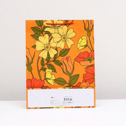 Пакет подарочный Бутоны на оранжевом 33 х 42,5 х 10 см - Simaland фото 2