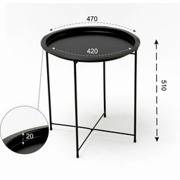 Столик журнальный «Клик Мебель», 470×470×510 мм, цвет чёрный