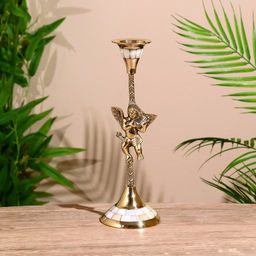 Подсвечник Амур, 25.5 см, латунь, перламутр