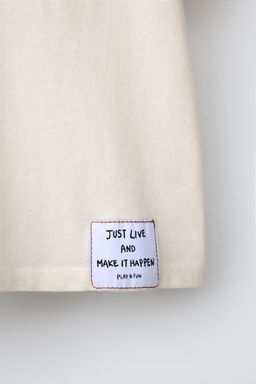 CAMISETA ESTAMPADA TEXTO / Crudo - Zara фото 3