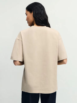 Базовая футболка оверсайз из хлопка / Zarina  фото 5