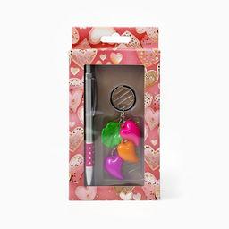 Набор подарочный, 2 предмета: ручка, брелок-сердечки