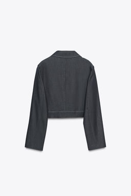 CONTRAST STITCH CROPPED JACKET - Zara фото 7