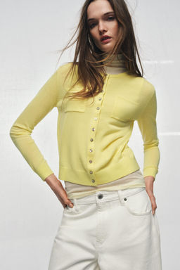 WOOL BLEND CARDIGAN WITH POCKETS - Zara фото 12