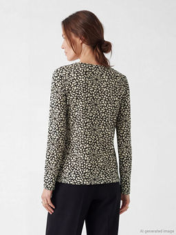 Bisiklet Yaka Desenli Bluz