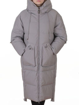 6615 GRAY Пальто зимнее женское (200 гр. холлофайбер)