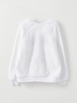 Bisiklet Yaka Nak??l? Uzun Kollu Pel?? K?z ?ocuk Sweatshirt - Waikiki фото 2
