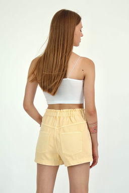 Sar? Beli Lastikli Mini Denim Sort TWOAW26SR00046 - Trendyolmilla фото 4