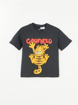 Bisiklet Yaka K?sa Kollu Garfield Bask?l? Erkek Bebek Ti??rt