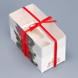 Цена за 5 шт. Коробка для капкейка «С Новым годом», хвоя и ягоды, 16×8×10 см