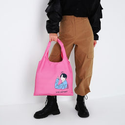 Сумка мешок Love yourself, 40 х 35см, розовая - NAZAMOK KIDS фото 2