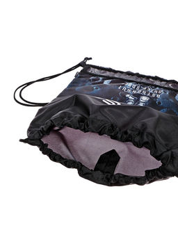 Мешок для обуви deVENTE на шнурке, с сеткой, принтом, размер 47×1×40 см, чёрный