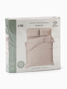 Постельное бельё 1.5-спальное «Этель», тенсель, пудра