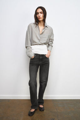 ZW COLLECTION MID-WAIST STRAIGHT JEANS - Zara фото 9