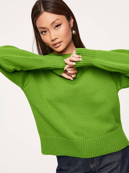 CONTE LDK 286 Джемпер свободного силуэта из пряжи с хлопком green - Conte elegant фото 6