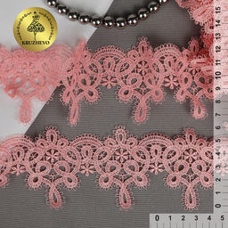 Кружево гипюр KRUZHEVO арт.TBY.16GB2006 шир.65мм цв.F135 розовый уп.13,71м