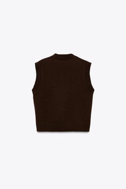 PLAIN KNIT SLEEVELESS JUMPER - Zara фото 13