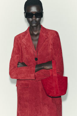 FAUX SUEDE FROCK COAT
