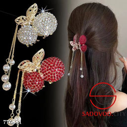 Заколка-краб для волос с вишней