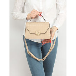 Сумка женская искусственная кожа Ch&K-1069, 1отд, плечевой ремень, бежевый SALE 255050 - Adelia фото 5