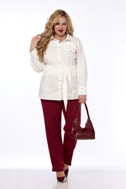 Костюм Элль стиль 2343 молочный/бордовый  фото 4