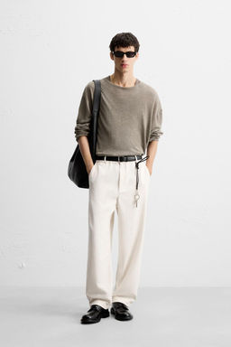 TEXTURED REGULAR FIT TROUSERS