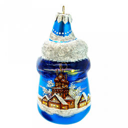 Елочная игрушка фигурка стеклянная Дедушка Мороз-2 д6см, h12см, ручная художественная роспись, подарочная упаковка (Россия) - Домашняя мода фото 2