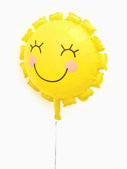 Цена за 2 шт. Воздушный шар фольгированный 22" "Солнышко" цвет желтый
