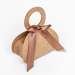 Цена за 10 шт. Коробка складная, с бантом и ручкой, крафт, 6?8?3 см - UPAK LAND фото 2