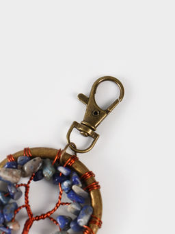 Брелок ловец снов «Великое древо», 19 см, бело-синий