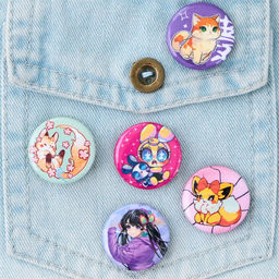 Цена за 10 шт. Значок металлический, закатной Аниме, d=2.5 см, МИКС