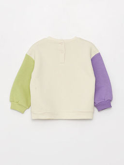 Bisiklet Yaka Uzun Kollu Bask?l? K?z Bebek Sweatshirt - Waikiki фото 2