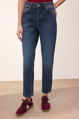 Mavi Yuksek Bel Az Esnek Bilek Boy Mom Jeans TWOSS26JE00109 - Trendyolmilla фото 5
