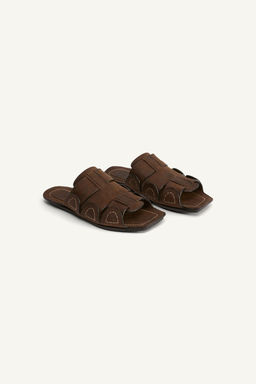 LEATHER SANDALS WITH STRAPS - LIMITED EDITION - Zara фото 5