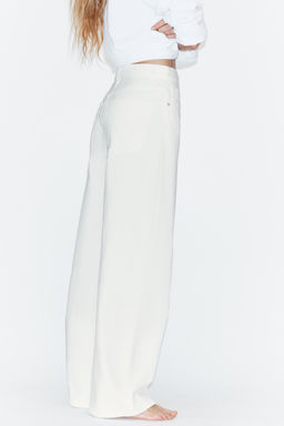 JEANS TRF EXTRA WIDE LEG TIRO ALTO / Blanco roto - Zara фото 4