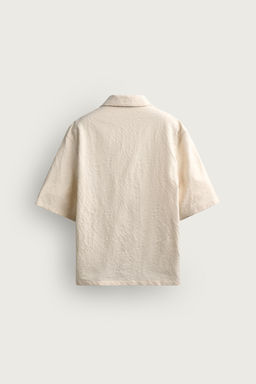 CAMISA POLO RELAXED FIT JACQUARD / Beige claro - Zara фото 9